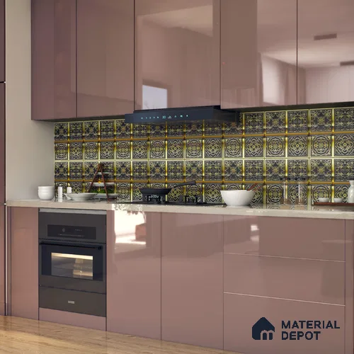 Metallic Wall Tile TL 07235 Regal Noir 1 ft x 1 ft Ceramic Matte Finish - 9 mm  | 2 mm Spacer is Mandatory | Suitable For Bathroom, Kitchen, Dining Area | Please Expect a Slight Variation of Pattern